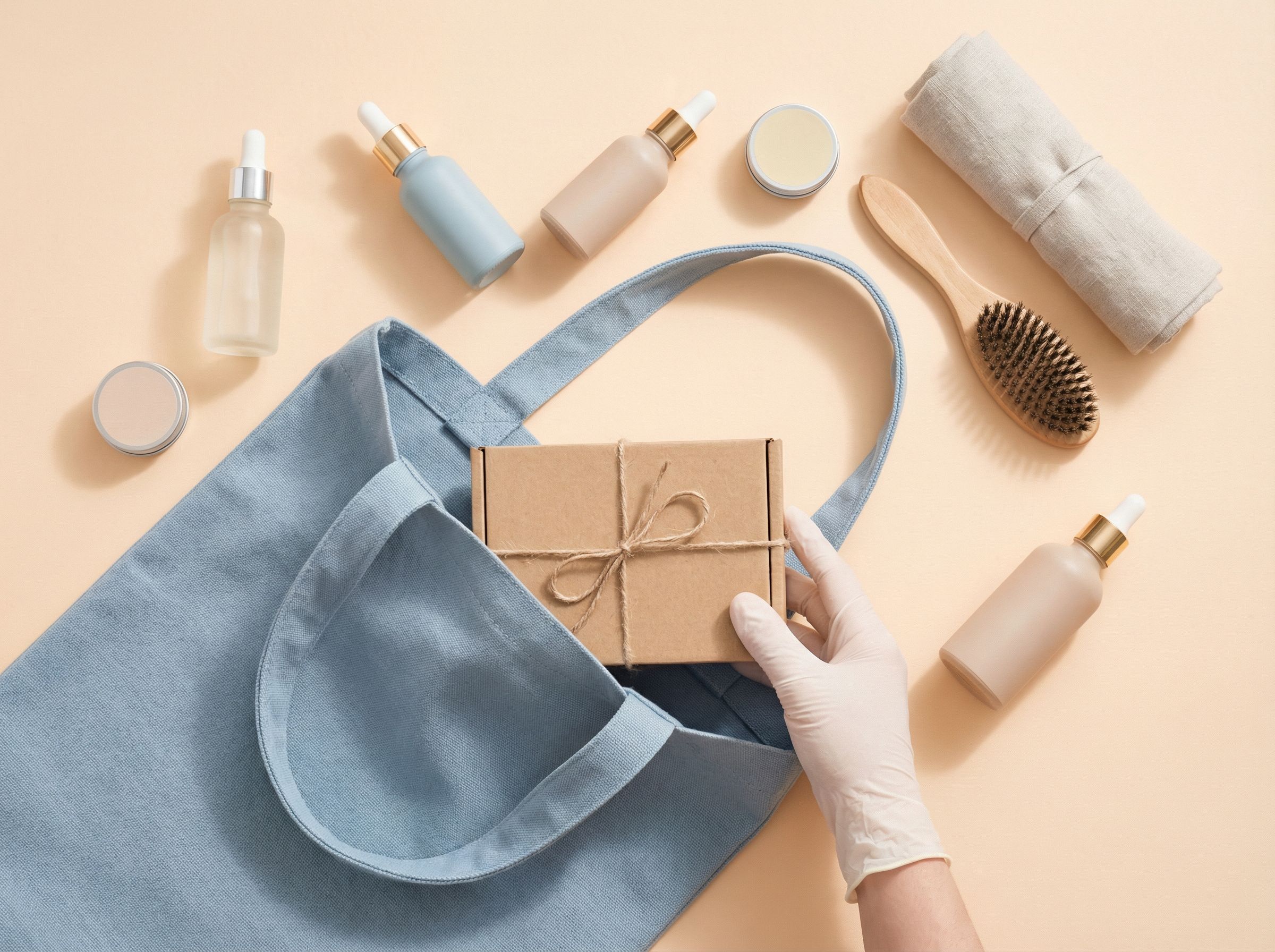 A classic shaving set with a brush, razor, and cologne arranged aesthetically on a black background.